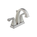 DELTA® 2551-SSMPU-DST Dryden™ Centerset Lavatory Faucet, Stainless Steel, 2 Handles, Metal Pop-Up Drain, 1.2 gpm Flow Rate