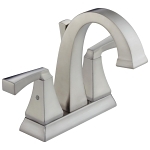 DELTA® 2551-SSMPU-DST Dryden™ Centerset Lavatory Faucet, Stainless Steel, 2 Handles, Metal Pop-Up Drain, 1.2 gpm Flow Rate