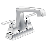 DELTA® 2564-MPU-DST Ashlyn® Centerset Lavatory Faucet, Polished Chrome, 2 Handles, Metal Pop-Up Drain, 1.2 gpm Flow Rate