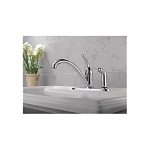 DELTA® 3530LF-MPU Classic Widespread Lavatory Faucet, 1.5 gpm, 2-3/8 in H Spout, 6 to 16 in Center, Polished Chrome, 2 Handles, Pop-Up Drain, Commercial