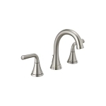 DELTA® 3533LF-SSMPU Kayra™ Widespread Bathroom Faucet, 1.2 gpm at 60 psi Flow Rate, 4-7/16 in H Spout, 6 to 16 in Center, Stainless Steel, 2 Handles, Metal Push Pop-Up Drain, Import
