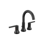 DELTA® 3559-BLMPU-DST Trinsic® Widespread Lavatory Faucet, 1.2 gpm Flow Rate, 7-3/4 in H Spout, 4 to 16 in Center, Matte Black, 2 Handles, Metal Pop-Up Drain