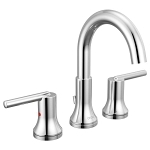 DELTA® 3559-MPU-DST Trinsic® Widespread Lavatory Faucet, Commercial, 1.5 gpm Flow Rate, 4-15/16 in H Spout, 4 to 16 in Center, Polished Chrome, 2 Handles, Pop-Up Drain
