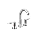 DELTA® 3559-MPU-DST Trinsic® Widespread Lavatory Faucet, Commercial, 1.5 gpm Flow Rate, 4-15/16 in H Spout, 4 to 16 in Center, Polished Chrome, 2 Handles, Pop-Up Drain