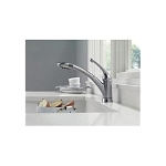 DELTA® 470-DST Signature™ Kitchen Faucet, 1.8 gpm Flow Rate, 120 deg Swivel Spout, Polished Chrome, 1 Handles, 1/3 Faucet Holes