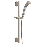 DELTA® 51579-SS Hand Shower, 1-Function Shower Head, 1.75 gpm Flow Rate, 82 in L Hose, 1/2 in Connection, Stainless Steel, Import