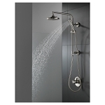 DELTA® 52688-SS-PR Universal Showerhead With H2Okinetic® Technology and Touch-Clean® Technology, 1.75 gpm Max Flow, 3 Sprays, 7-11/16 in Dia x 3-7/16 in H Head, Import