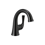 DELTA® 533LF-BLMPU Kayra™ Bathroom Faucet, 1.2 gpm at 60 psi Flow Rate, 4-1/2 in H Spout, 1 Handle, Metal Push Pop-Up Drain, 1 Faucet Hole, Matte Black