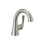 DELTA® 533LF-SSMPU Kayra™ Bathroom Faucet, 1.2 gpm at 60 psi Flow Rate, 4-1/2 in H Spout, 1 Handle, Metal Push Pop-Up Drain, 1 Faucet Hole, Stainless Steel