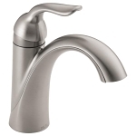 DELTA® 538-SSMPU-DST Lahara® Centerset Lavatory Faucet, Commercial, 1.2 gpm Flow Rate, 3-15/16 in H Spout, 1 Handles, Pop-Up Drain, 1/3 Faucet Holes, Stainless Steel, Function: Traditional