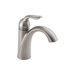 DELTA® 538-SSMPU-DST Lahara® Centerset Lavatory Faucet, Commercial, 1.2 gpm Flow Rate, 3-15/16 in H Spout, 1 Handles, Pop-Up Drain, 1/3 Faucet Holes, Stainless Steel, Function: Traditional