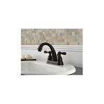 DELTA® 538-SSMPU-DST Lahara® Centerset Lavatory Faucet, Commercial, 1.2 gpm Flow Rate, 3-15/16 in H Spout, 1 Handles, Pop-Up Drain, 1/3 Faucet Holes, Stainless Steel, Function: Traditional