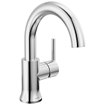 DELTA® 559HA-DST Trinsic® Lavatory Faucet, Commercial, 1.2 gpm Flow Rate, 5-3/4 in H Spout, 1 Handles, Push Pop-Up Drain, 1 Faucet Holes, Polished Chrome, Function: Traditional