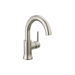 DELTA® 559HA-SS-DST Trinsic® Lavatory Faucet, Commercial, 1.2 gpm Flow Rate, 5-3/4 in H Spout, 1 Handles, Push Pop-Up Drain, 1 Faucet Holes, Stainless Steel, Function: Traditional