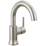 DELTA® 559HA-SS-DST Trinsic® Lavatory Faucet, Commercial, 1.2 gpm Flow Rate, 5-3/4 in H Spout, 1 Handles, Push Pop-Up Drain, 1 Faucet Holes, Stainless Steel, Function: Traditional