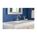 DELTA® 559HA-DST Trinsic® Lavatory Faucet, Commercial, 1.2 gpm Flow Rate, 5-3/4 in H Spout, 1 Handles, Push Pop-Up Drain, 1 Faucet Holes, Polished Chrome, Function: Traditional