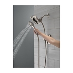 DELTA® 58498-SS In2ition® 2-in-1 Shower Head and Hand Shower Combo, 1.75 gpm Flow Rate, 60 to 82 in L Hose, Brilliance® Stainless Steel, Import