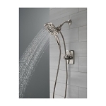 DELTA® 58498-SS In2ition® 2-in-1 Shower Head and Hand Shower Combo, 1.75 gpm Flow Rate, 60 to 82 in L Hose, Brilliance® Stainless Steel, Import
