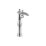 DELTA® 798LF Cassidy™ Vessel Lavatory Faucet, Commercial, 1.2 gpm Flow Rate, 9-17/32 in H Spout, 1 Handles, 1 Faucet Holes, Polished Chrome, Function: Traditional