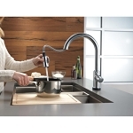 DELTA® 9159T-AR-DST Trinsic® Kitchen Faucet, 1.8 gpm Flow Rate, Arctic™ Stainless Steel, 1 Handles, 1 or 3 Faucet Holes, Function: Traditional, Commercial