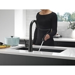 DELTA® 9191-BL-DST Monrovia™ Pull-Down Kitchen Faucet With Diamond Seal®, Touch-Clean® and MagnaTite™ Technology, 1.8 gpm Flow Rate, Matte Black, 1 Handles, 1 Faucet Holes, Commercial/Residential