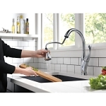 DELTA® 9192-AR-DST Addison™ Kitchen Faucet, 1.5 gpm Flow Rate, Arctic™ Stainless Steel, 1 Handles, 1 Faucet Holes, Function: Traditional, Commercial
