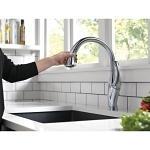 DELTA® 9192-AR-DST Addison™ Kitchen Faucet, 1.5 gpm Flow Rate, Arctic™ Stainless Steel, 1 Handles, 1 Faucet Holes, Function: Traditional, Commercial