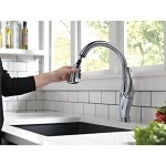 DELTA® 9192-AR-DST Addison™ Kitchen Faucet, 1.5 gpm Flow Rate, Arctic™ Stainless Steel, 1 Handles, 1 Faucet Holes, Function: Traditional, Commercial