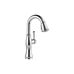 DELTA® 9997-PR-DST Pull-Down Bar/Prep Faucet, Cassidy™, Lumicoat Polished Chrome, 1 Handle, 1.8 gpm at 60 psi