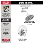 DELTA® T17272-PR Monitor® 17 Series Shower Trim With H2Okinetic® Technology, 6.2 gpm Valve, 1.75 gpm Shower, Lumicoat™ Polished Chrome
