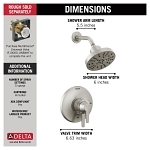DELTA® T17272-SS-PR Monitor® 17 Series Shower Trim With H2Okinetic® Technology, 6.2 gpm Valve, 1.75 gpm Shower, Lumicoat™ Stainless