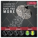 DELTA® T17472-SS-PR Monitor® 17 Series Tub and Shower Trim With H2Okinetic® Technology, 6.2 gpm Valve, 1.75 gpm Shower, Lumicoat™ Stainless