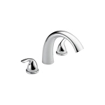 DELTA® T2705 Roman Tub Trim, Classic, 18 gpm Flow Rate, 8 to 16 in Center, Polished Chrome, 2 Handles, Function: Traditional