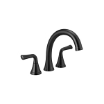 DELTA® T2733-BL Kayra™ Roman Tub/Whirlpool Faucet Trim, 10 to 16 in Center, Matte Black, 2 Handles, Domestic