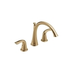 DELTA® T2738-CZ Roman Tub Trim, Lahara®, 18 gpm Flow Rate, 8 to 16 in Center, Champagne Bronze, 2 Handles, Function: Traditional