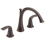 DELTA® T2738-RB Roman Tub Trim, Lahara®, 18 gpm Flow Rate, 8 to 16 in Center, Venetian Bronze, 2 Handles, Function: Traditional