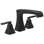 DELTA® T2764-BL Ashlyn® Roman Tub Trim, Commercial/Residential, 18 gpm Flow Rate, 8 to 16 in Center, Matte Black, 2 Handles, Function: Traditional, Import
