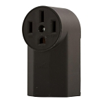 EATON Arrow Hart™ Eaton Wiring Devices 1212 Single Straight Blade Receptacle, 125/250 V AC, 50 A, 3 Poles, 4 Wires, Black