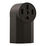 EATON Arrow Hart™ Eaton Wiring Devices 1212 Single Straight Blade Receptacle, 125/250 V AC, 50 A, 3 Poles, 4 Wires, Black