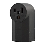 EATON Arrow Hart™ Eaton Wiring Devices 1252 Single Straight Blade Receptacle, 250 V AC, 50 A, 2 Poles, 3 Wires, Black