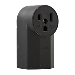 EATON Arrow Hart™ Eaton Wiring Devices 1252 Single Straight Blade Receptacle, 250 V AC, 50 A, 2 Poles, 3 Wires, Black