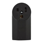EATON Arrow Hart™ Eaton Wiring Devices 1252 Single Straight Blade Receptacle, 250 V AC, 50 A, 2 Poles, 3 Wires, Black