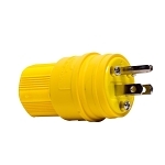 EATON Arrow Hart® 14W47-K Straight Blade Plug, 125 V AC, 15 A, 2 Poles, 3 Wires, Yellow