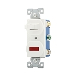 EATON Arrow Hart® 277W-BOX 3-Way Duplex Heavy Duty AC Toggle Combination Switch With Red Lexan Pilot Lens, 120 V AC, 15 A, 25 W