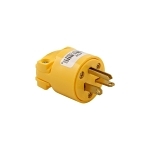 EATON Arrow Hart™ Eaton Wiring Devices 4509-BOX Grounding Straight Blade Plug, 250 V AC, 20 A, 2 Poles, 3 Wires, Yellow
