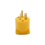 EATON Arrow Hart™ Eaton Wiring Devices 4509-BOX Grounding Straight Blade Plug, 250 V AC, 20 A, 2 Poles, 3 Wires, Yellow