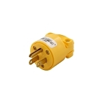 EATON Arrow Hart™ Eaton Wiring Devices 4867-BOX Heavy Duty Straight Blade Plug, 125 V AC, 15 A, 2 Poles, 3 Wires, Yellow