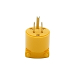 EATON Arrow Hart™ Eaton Wiring Devices 4867-BOX Heavy Duty Straight Blade Plug, 125 V AC, 15 A, 2 Poles, 3 Wires, Yellow