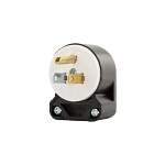 EATON Arrow Hart™ AutoGrip™ Eaton Wiring Devices Ultra Grip™ 5266AN Angled Grounding Straight Blade Plug, 125 V AC, 15 A, 2 Poles, 3 Wires, Black/White