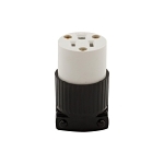 EATON Arrow Hart™ Eaton Wiring Devices Ultra Grip™ 5269 Straight Blade Connector, 125 V AC, 15 A, 2 Poles, 3 Wires, Black/White